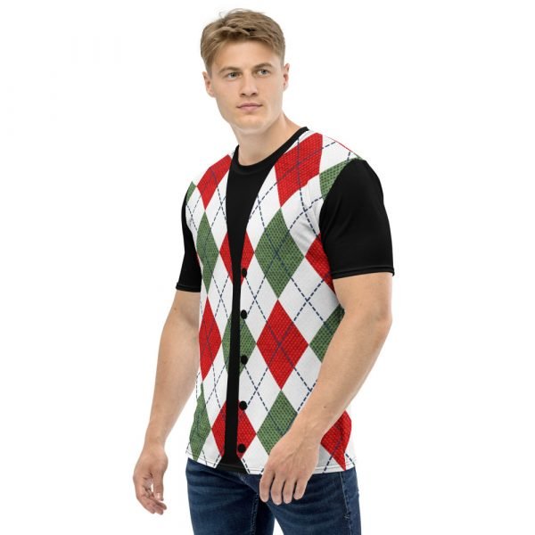 Argyle Vest on Black Tee - Image 3